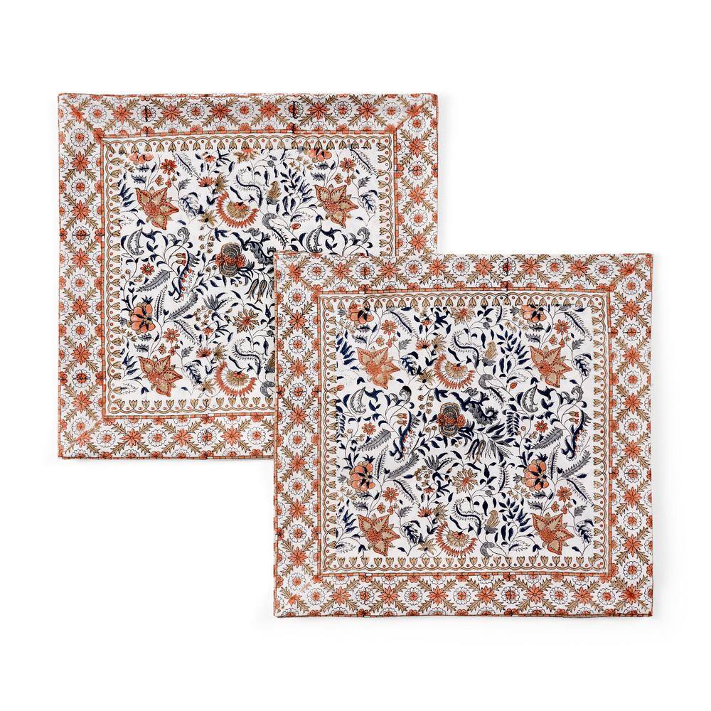 Noble House Moneta Multicolor Print Zipper 18 in. x 18 in. Throw Pillow Cover (Set of 2)