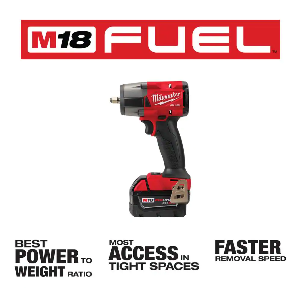 Milwaukee M18 FUEL GEN-2 18V Lithium-Ion Mid Torque Brushless Cordless 3/8 in. Impact Wrench with Friction Ring Kit