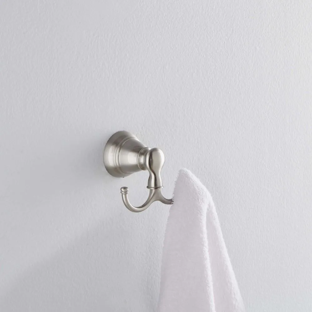 MOEN Banbury Double Robe Hook in Spot Resist Brushed Nickel