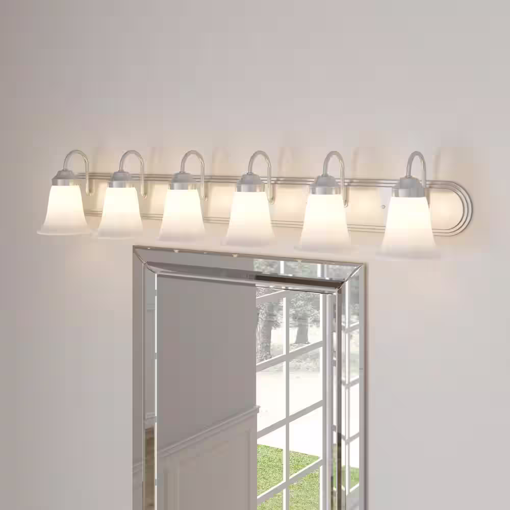 Thomas Lighting Homestead 6-Light Brushed Nickel Wall Vanity Light