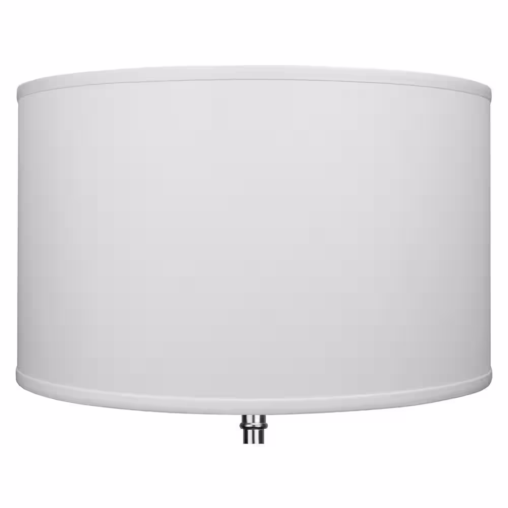 FenchelShades.com 18 in. Top Diameter x 18 in. Bottom Diameter x 11 in. H Linen White Drum Lamp Shade
