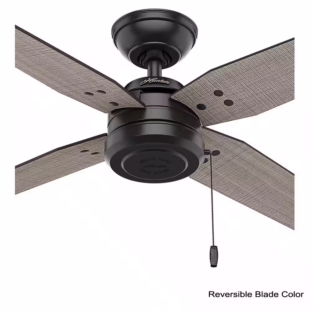 Hunter Commerce 44 in. Indoor/Outdoor Matte Black Ceiling Fan
