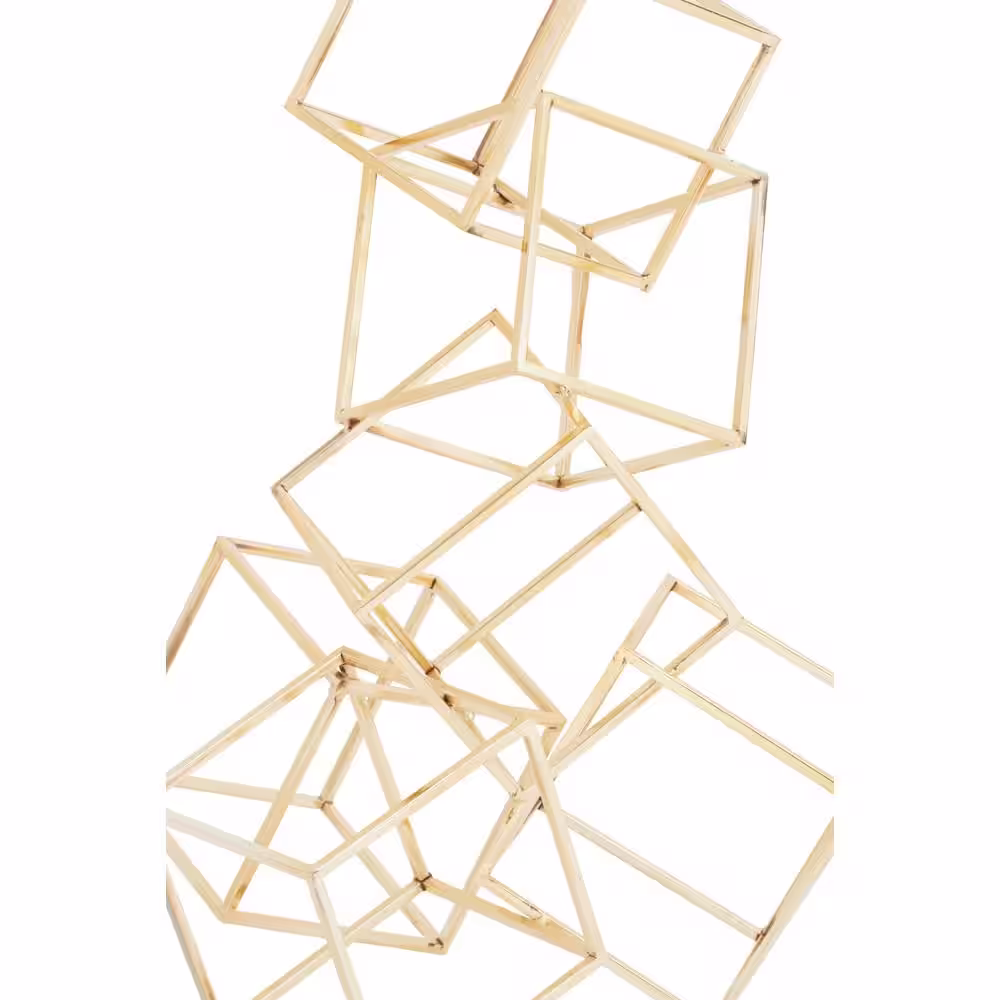 Litton Lane Gold Metal Stacked Geometric Sculpture