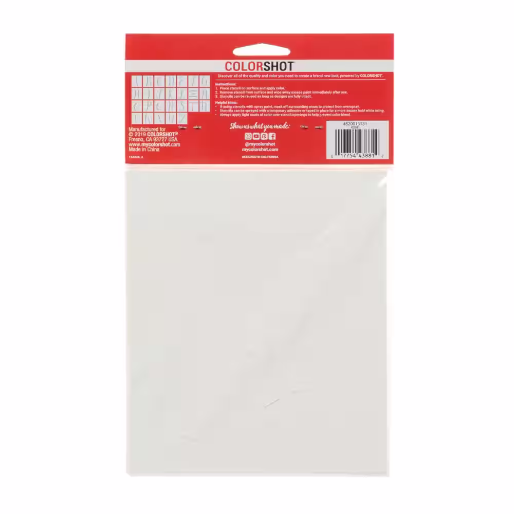 COLORSHOT Upper Case Cursive Alphabet Medium Stencil (Set of 26)