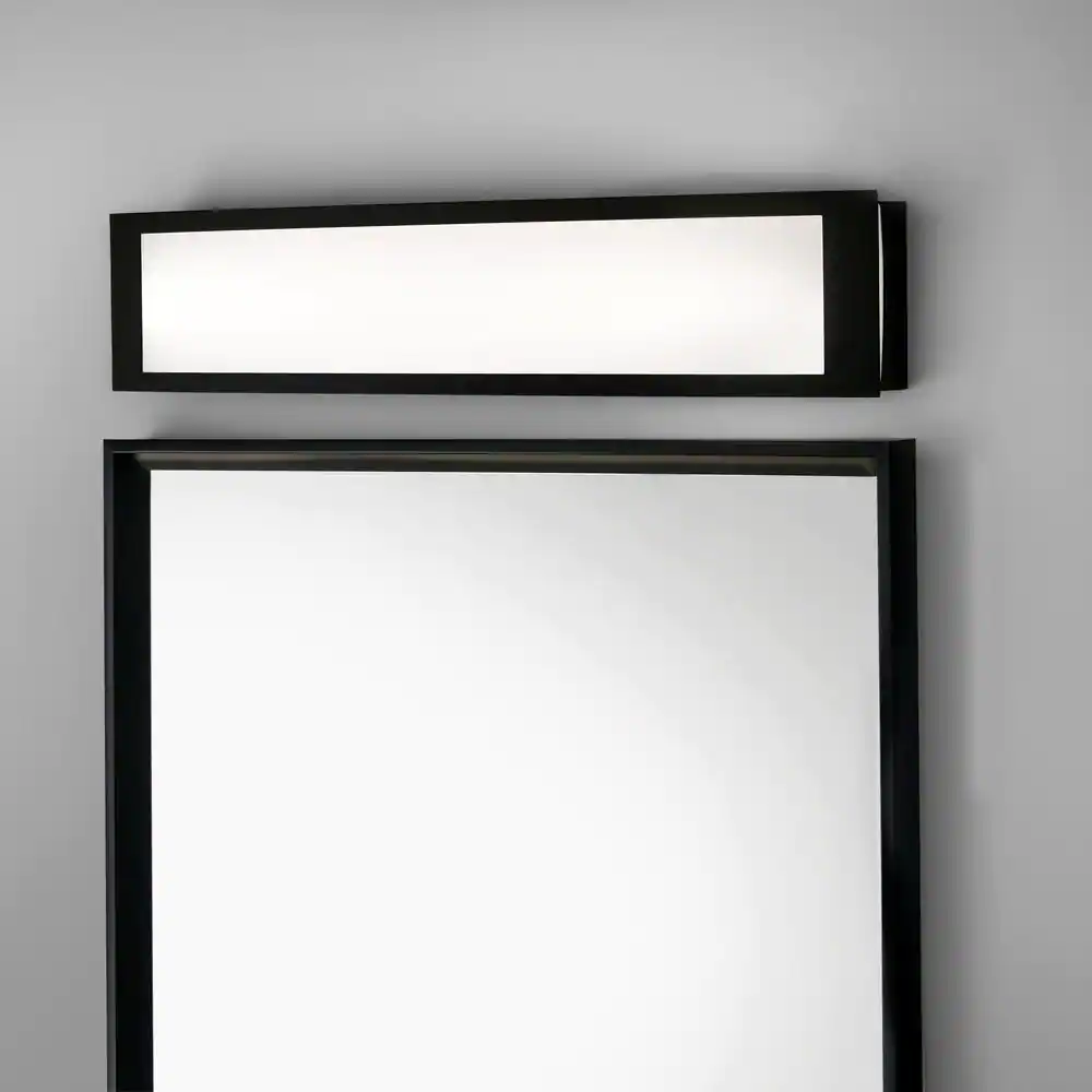 Hampton Bay Woodbury 24.6 in. 1-Light Matte Black Integrated LED Bathroom Vanity Light Bar with Frosted Acrylic Shade
