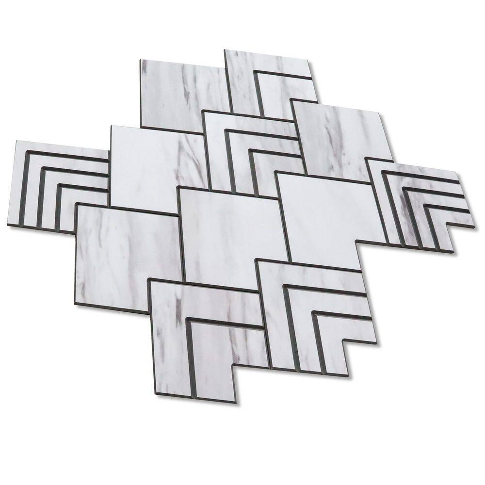 AVANT DECOR Rome Multi-Color 5 in. x 5 in. 4mm Stone Peel and Stick Backsplash Tile Sample Cut Tile (.17 sq. ft./Sample)