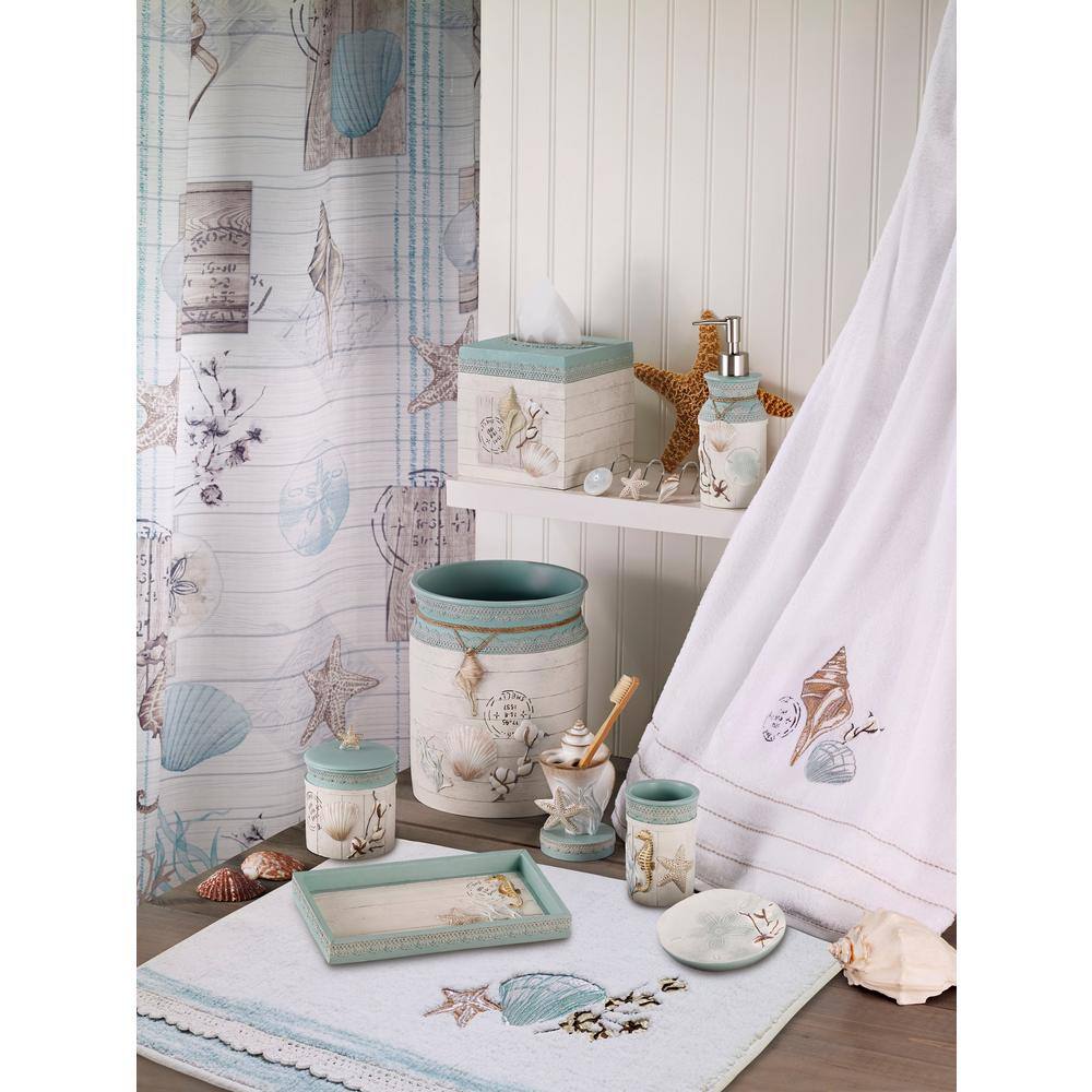 Avanti Linens 3-Piece White Farmhouse Shell Cotton Towel Set