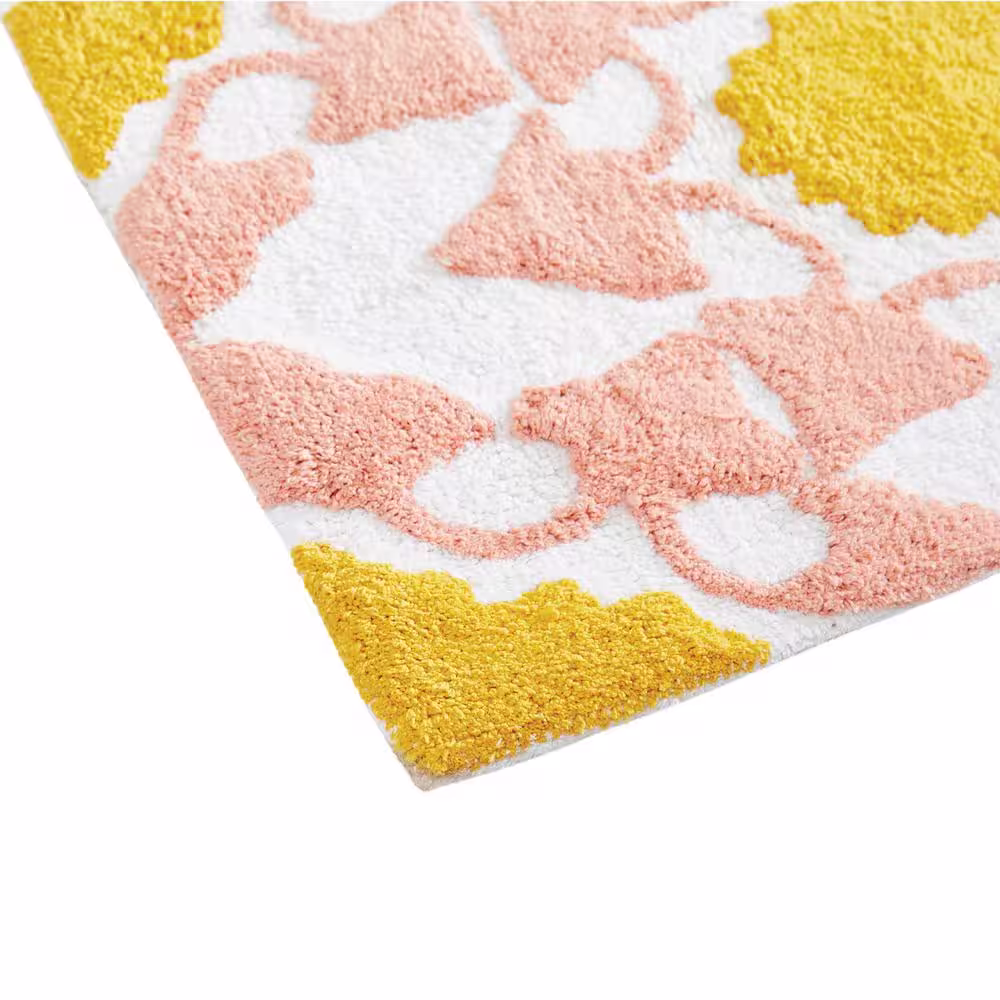 None Lorena 20 in. x 32 in. Multi-Colored Geometric Cotton Rectangular Bath Mat