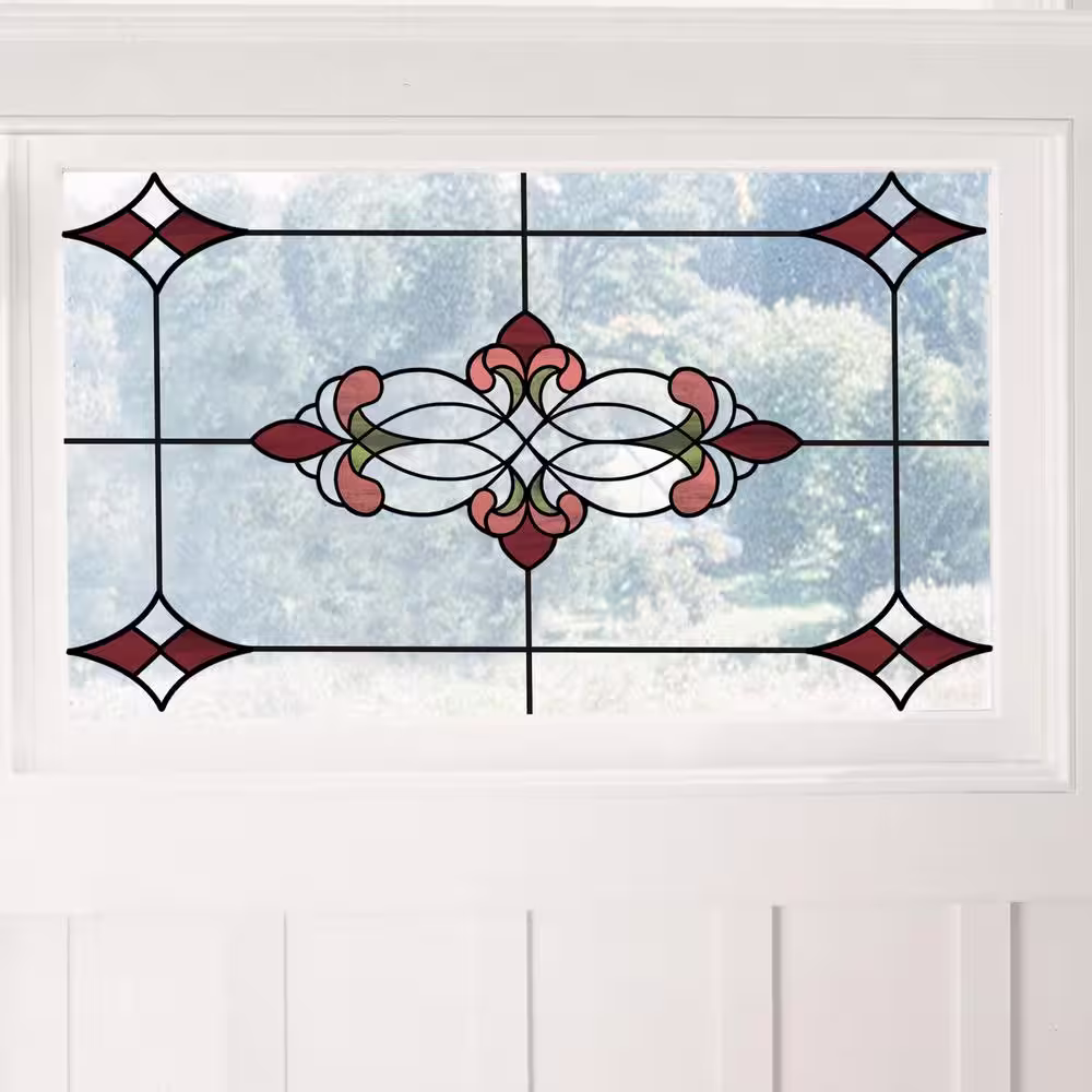 InHome Red Vineyard Stained Glass Decal (Set of 2)