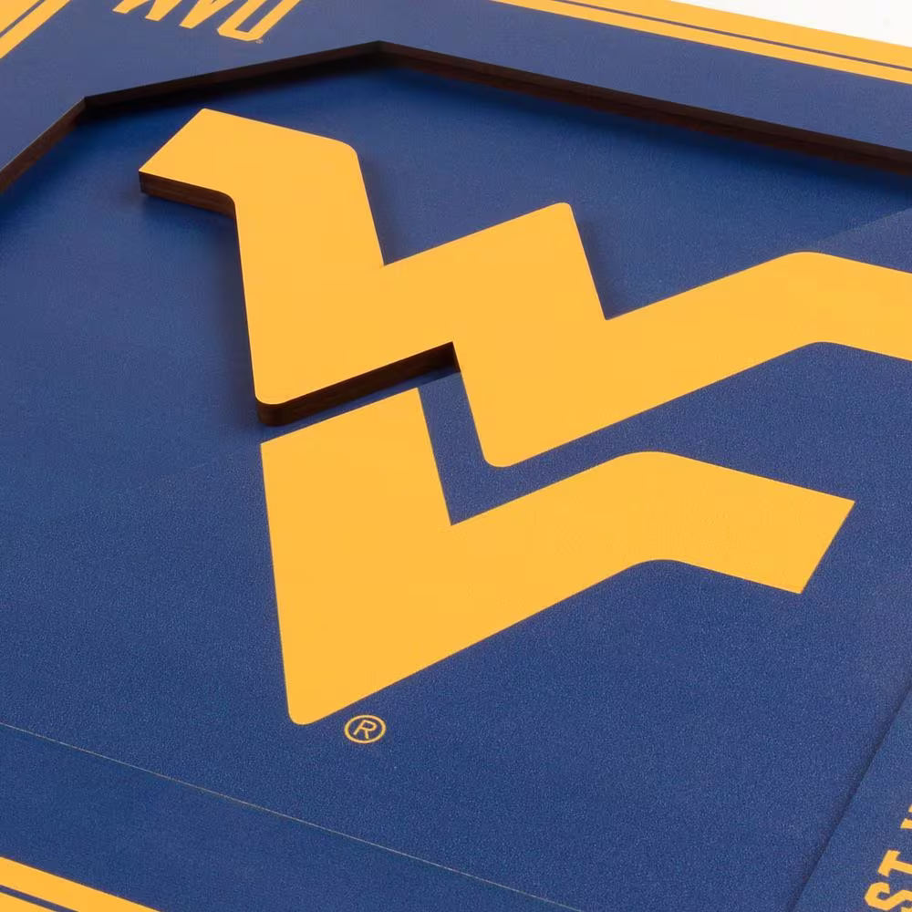 None NCAA West Virginia Mountaineers 3D Logo Series Wall Art - 12x12