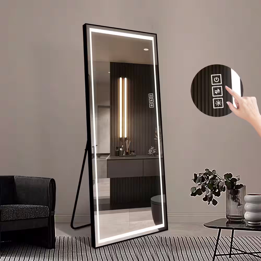 None 23.6 in. W x 65 in. H LED Mirror Full Length Mirror, Full Size Mirror, Giant Full Body Mirror Large Floor Mirror