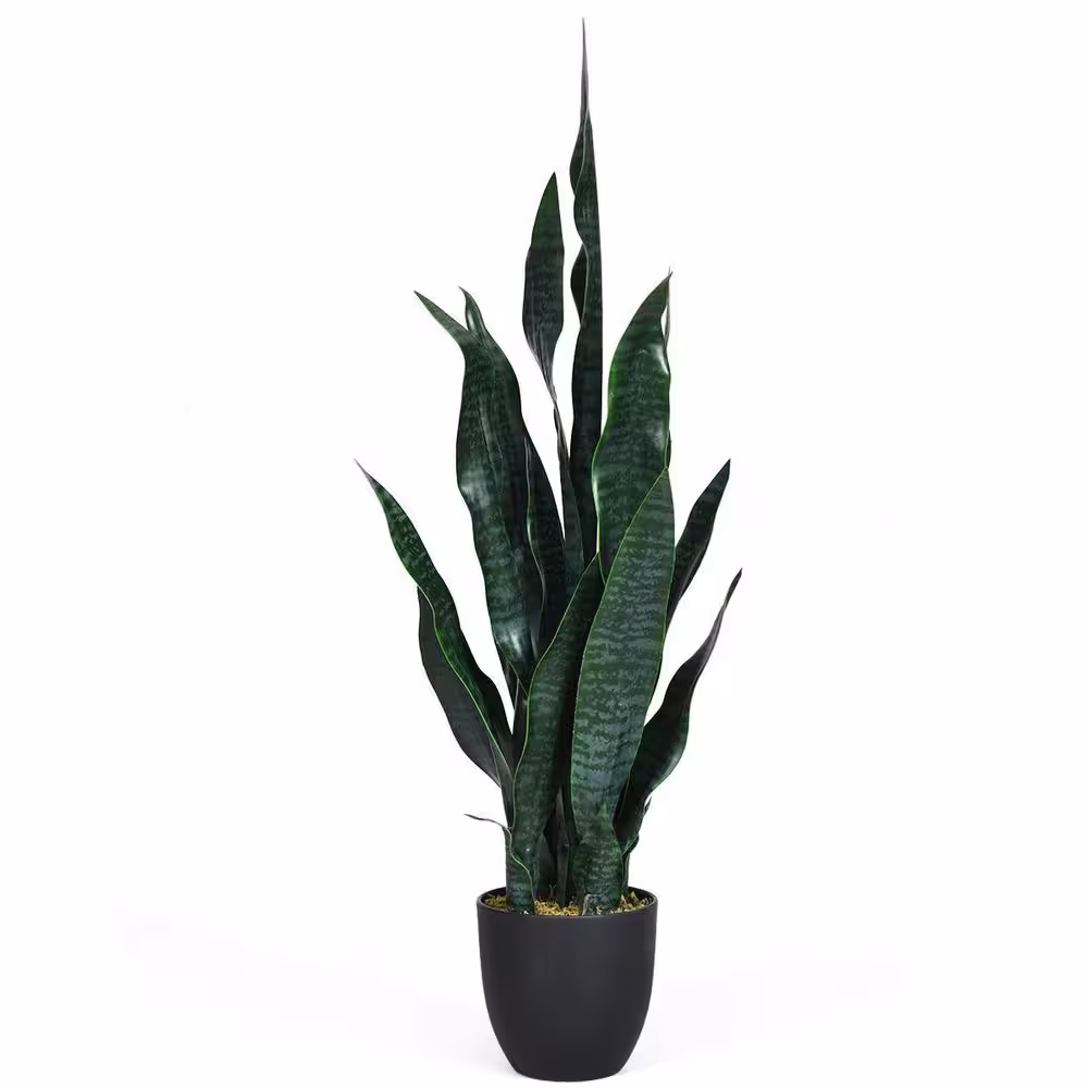 HONEY JOY Artificial Tiger Plant Faux Agave Fake Sansevieria for Indoor-Outdoor Decoration