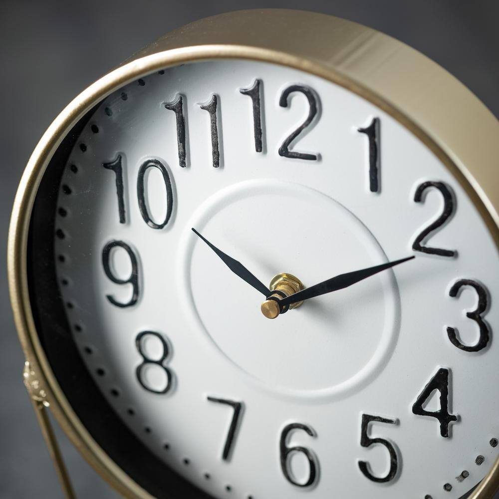 SULLIVANS 10 in. Gold Burnished Brass Desk Clock