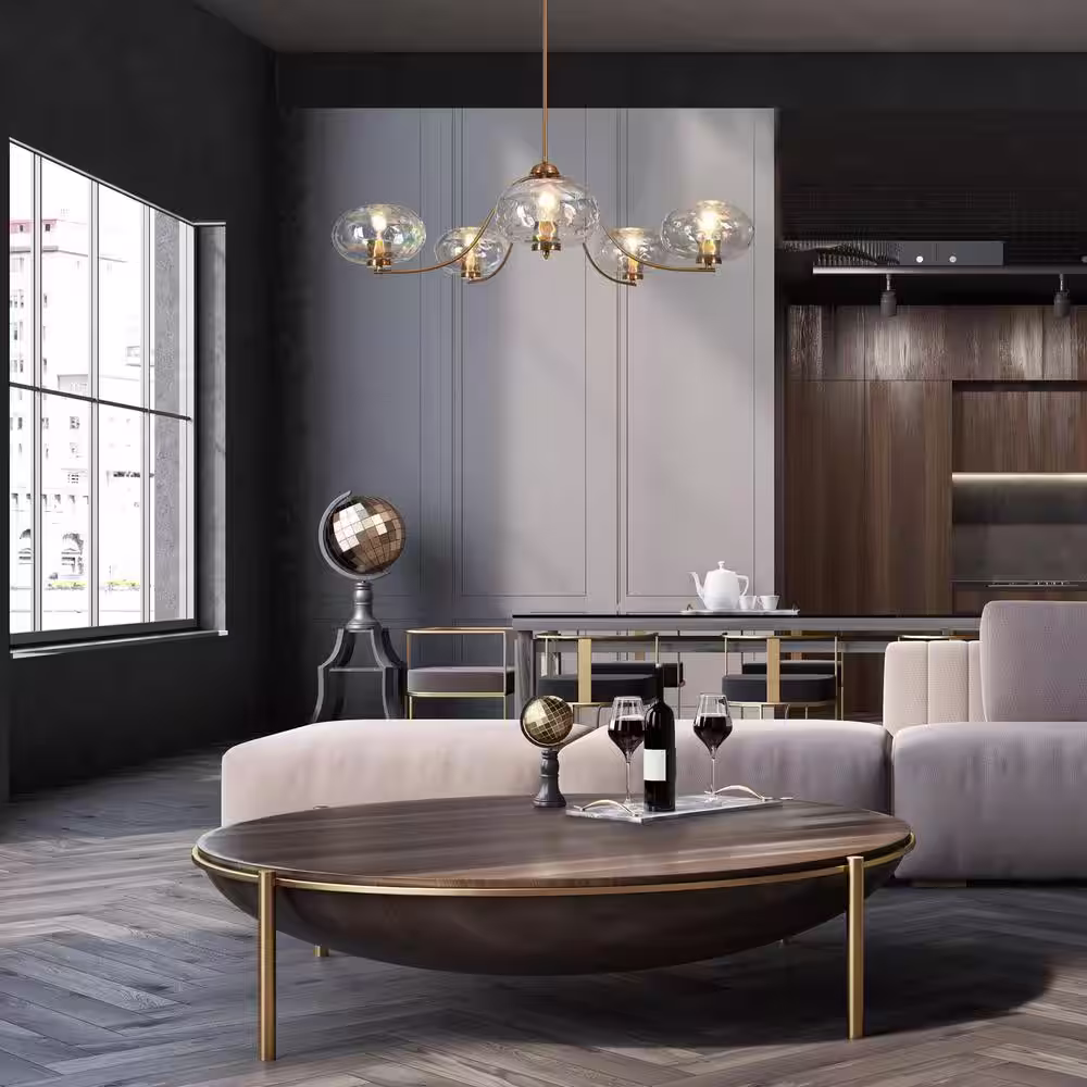 Uolfin 5-Light Gold Chandelier