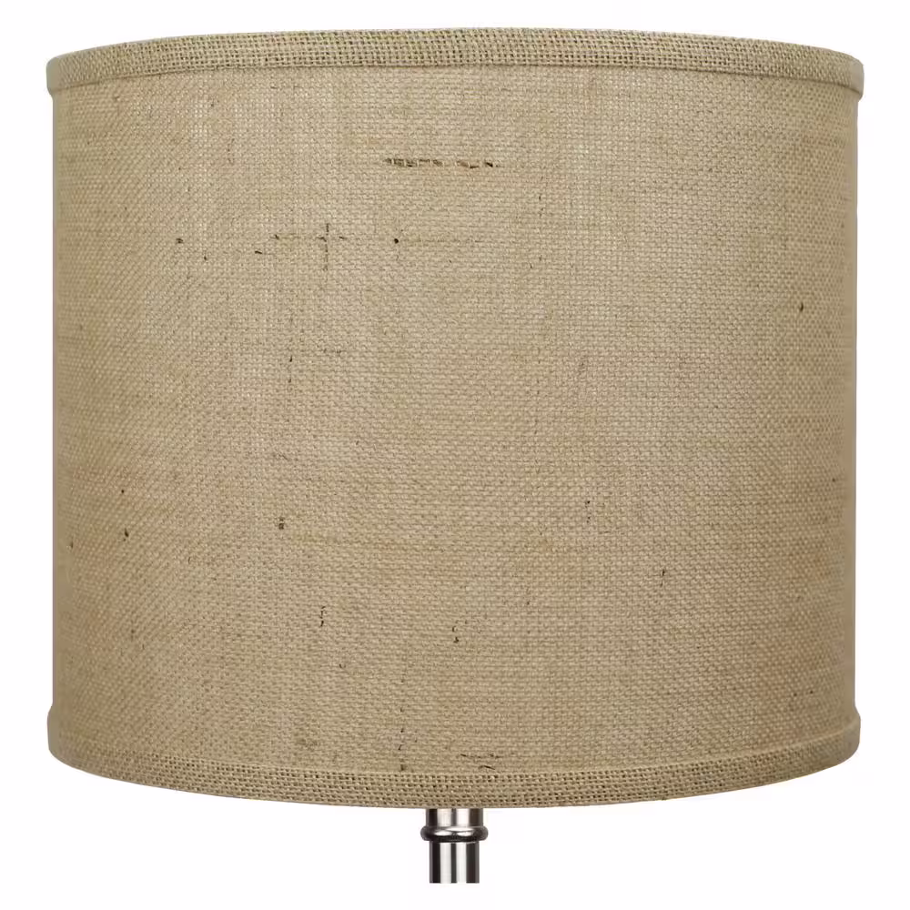 FenchelShades.com 12 in. Top Diameter x 10 in. H x 12 in. Bottom Diameter Burlap Natural Drum Lamp Shade