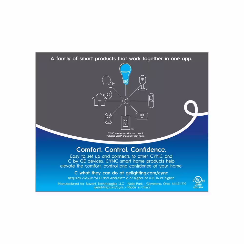 Cync Reveal 60-Watt EQ A19 Full Color Smart Bulbs (3-Pack)