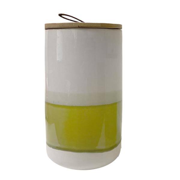 Tabletops Gallery Amazon 3PC Ceramic Kitchen Canister Set with Acacia Wood