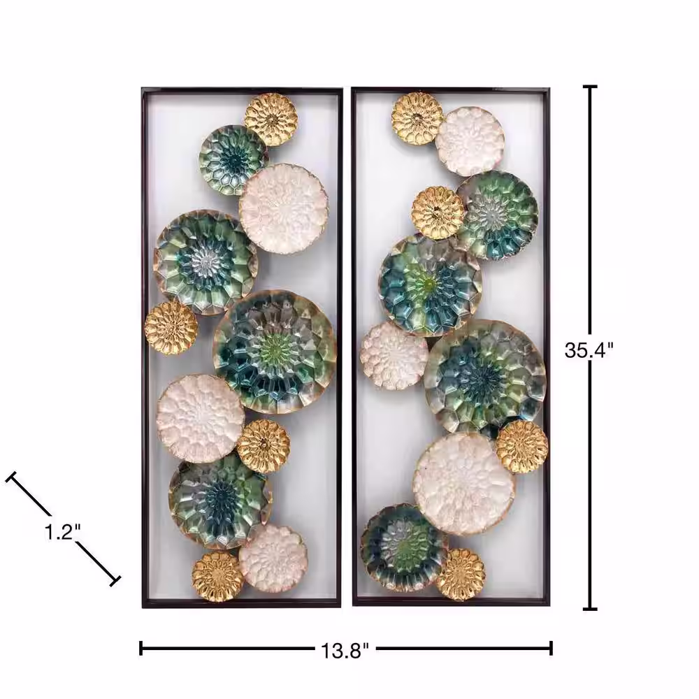 StyleCraft Wreathed Composition II Alternative Transitional Wall Sculptures Panels (Set of 2)