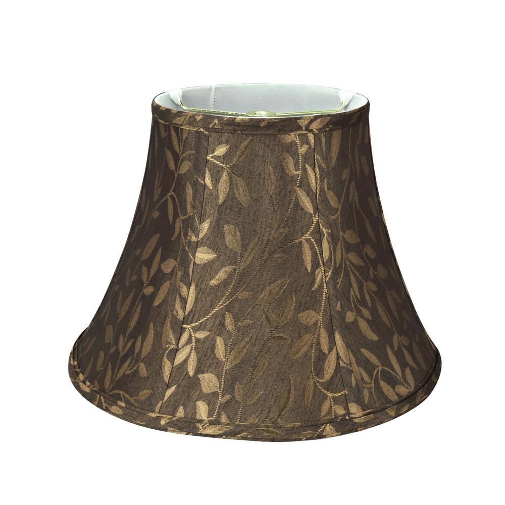 Aspen Creative Corporation 13 in. x 9.5 in. Brown with Gold Leaves Bell Lamp Shade