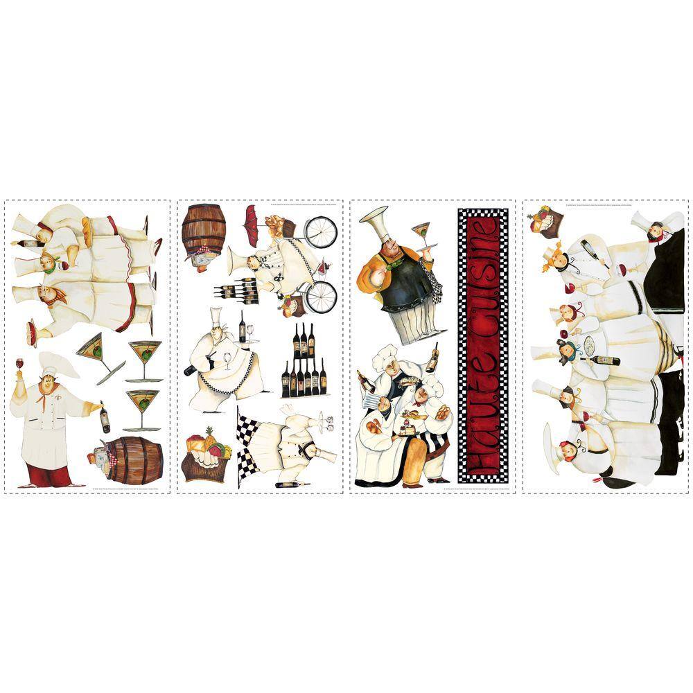 RoomMates 18 in. x 40 in. Chefs 17-Piece Peel and Stick Wall Decals