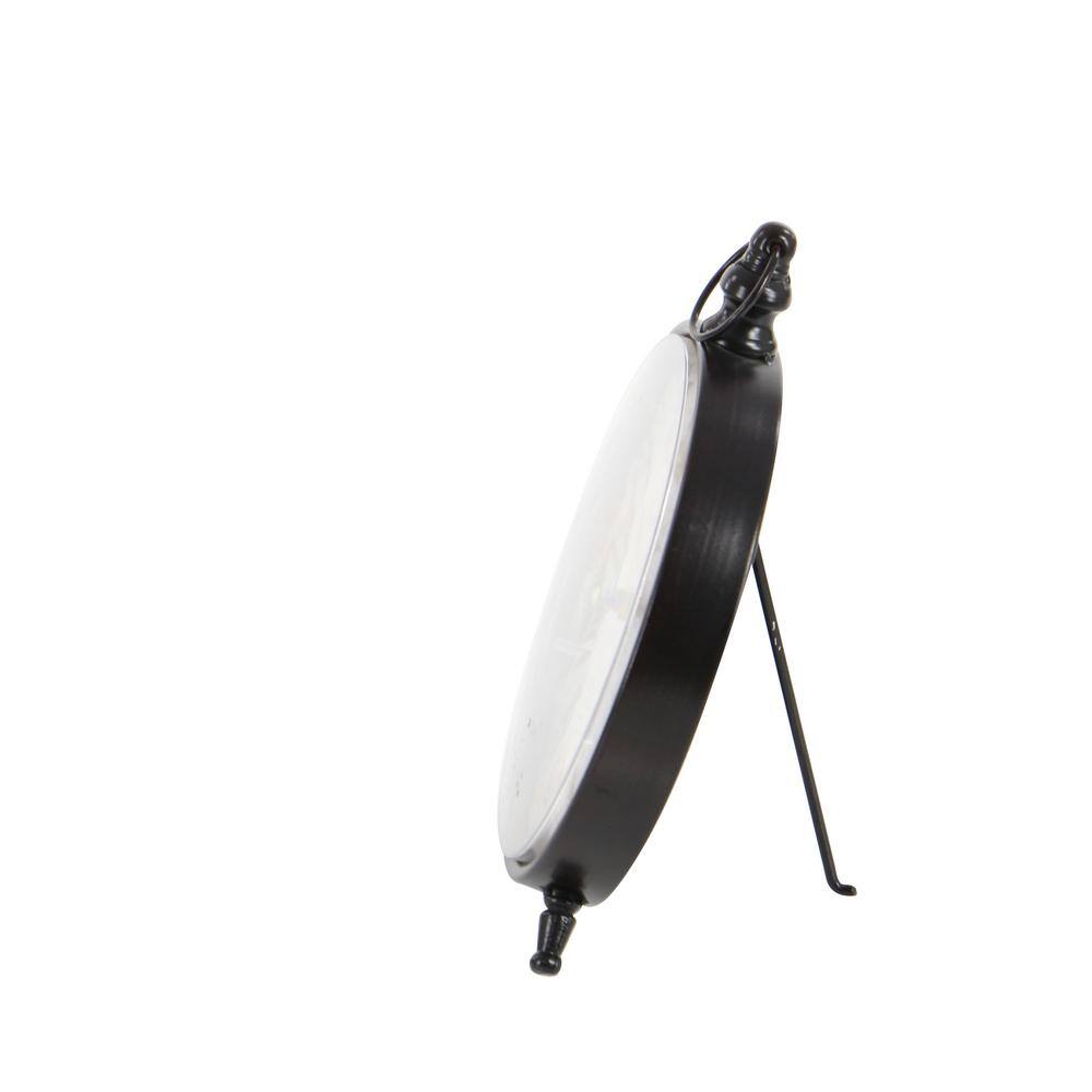 Litton Lane Black Metal Vintage Analog Tabletop Clock (Set of 4)