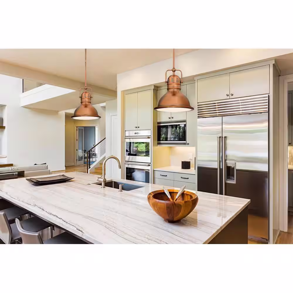 Westinghouse Boswell 1-Light Washed Copper LED Mini Pendant with Frosted Prismatic Acrylic Lens