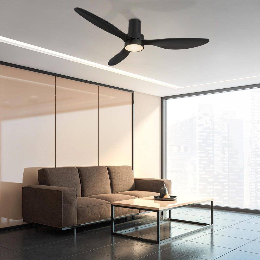 CARRO Semmes 52 in. Integrated LED Indoor Black DC Motor Smart Ceiling Fan with Light and Remote, Works with Alexa and Google