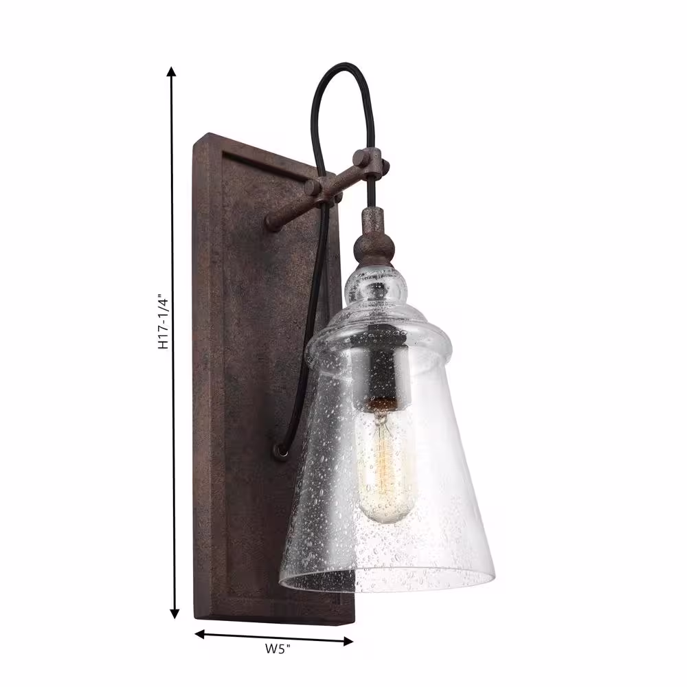 Generation Lighting Loras 1-Light Dark Weathered Iron Wall Sconce