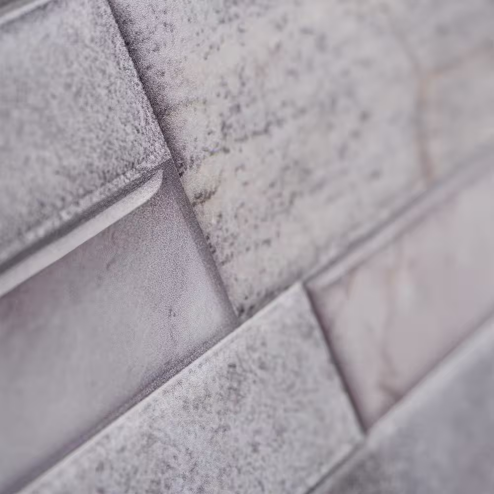 smart tiles Pietra Pozzuoli Grey 11.4 in. x 22.5 in. Vinyl Peel and Stick Tile (2.96 sq. ft./ 2-Pack)