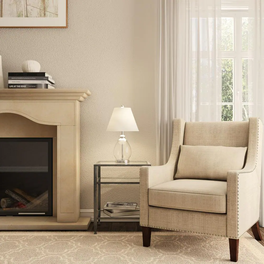 CAL Lighting 8.5 in. White Hardback Fabric Lamp Shade