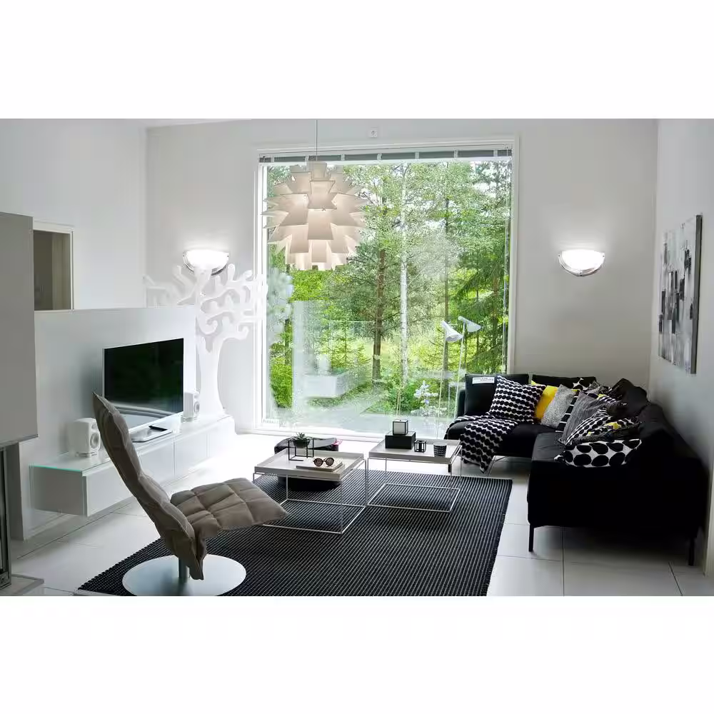 Sunlite 12 in. Brushed Nickel Dimmable ENERGY STAR Certified ETL Listed Half Moon Wall LED Light Sconce, 4000K Cool White