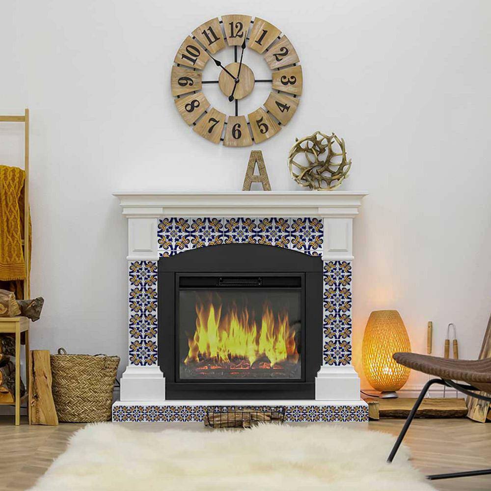 None Blue/Yellow/White H40 4 in. x 4 in.Vinyl Peel and Stick Tile (24 Tiles, 2.67 sq. ft./Pack)