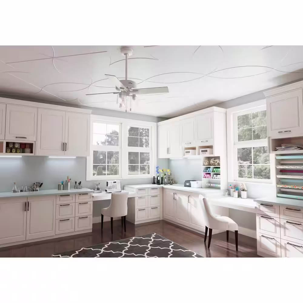 Hunter Pelston 44 in. LED Indoor Matte White Ceiling Fan with Light Kit