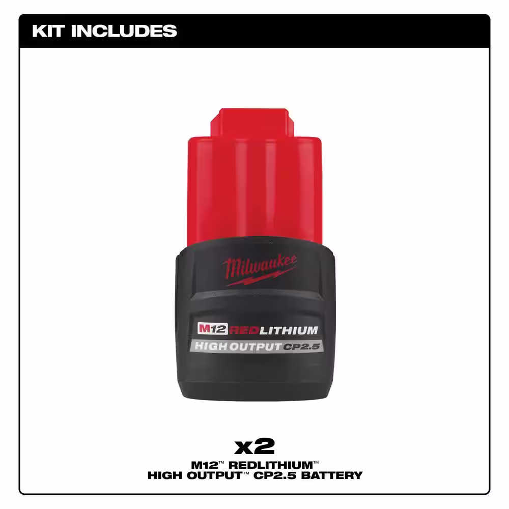 Milwaukee M12 12V Lithium-Ion CP High Output 2.5 Ah Battery Pack (2-Pack)