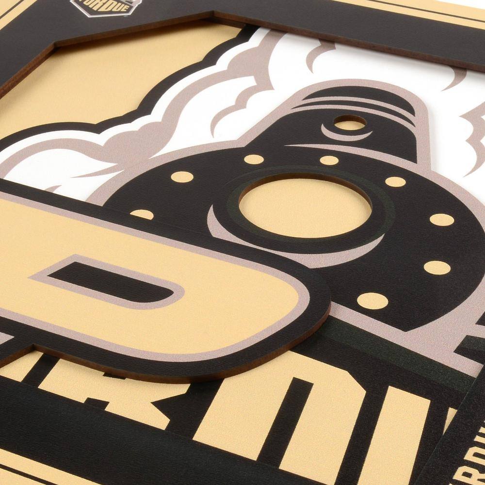 None NCAA Purdue Boilermakers 3D Logo Series Wall Art - 12x12