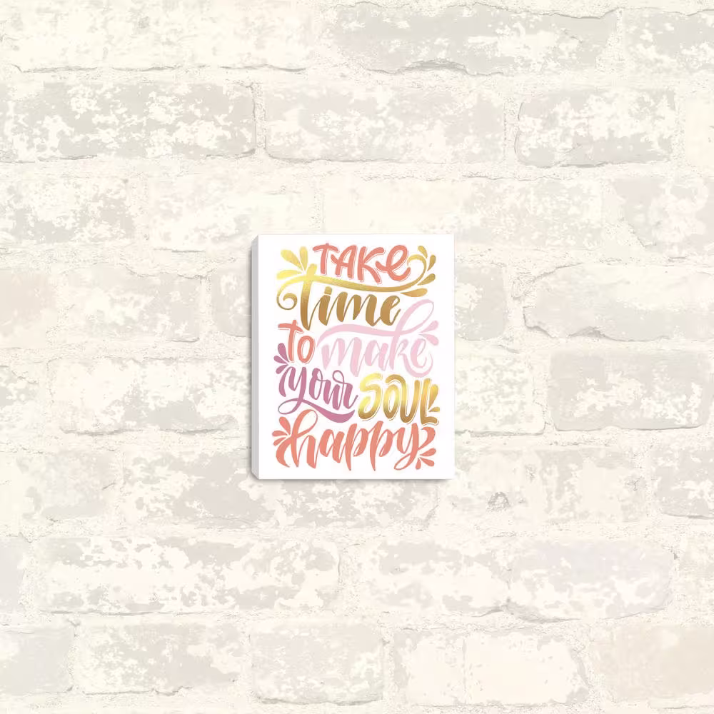 RoomMates Pink and Yellow Soul Happy Canvas Wall Art