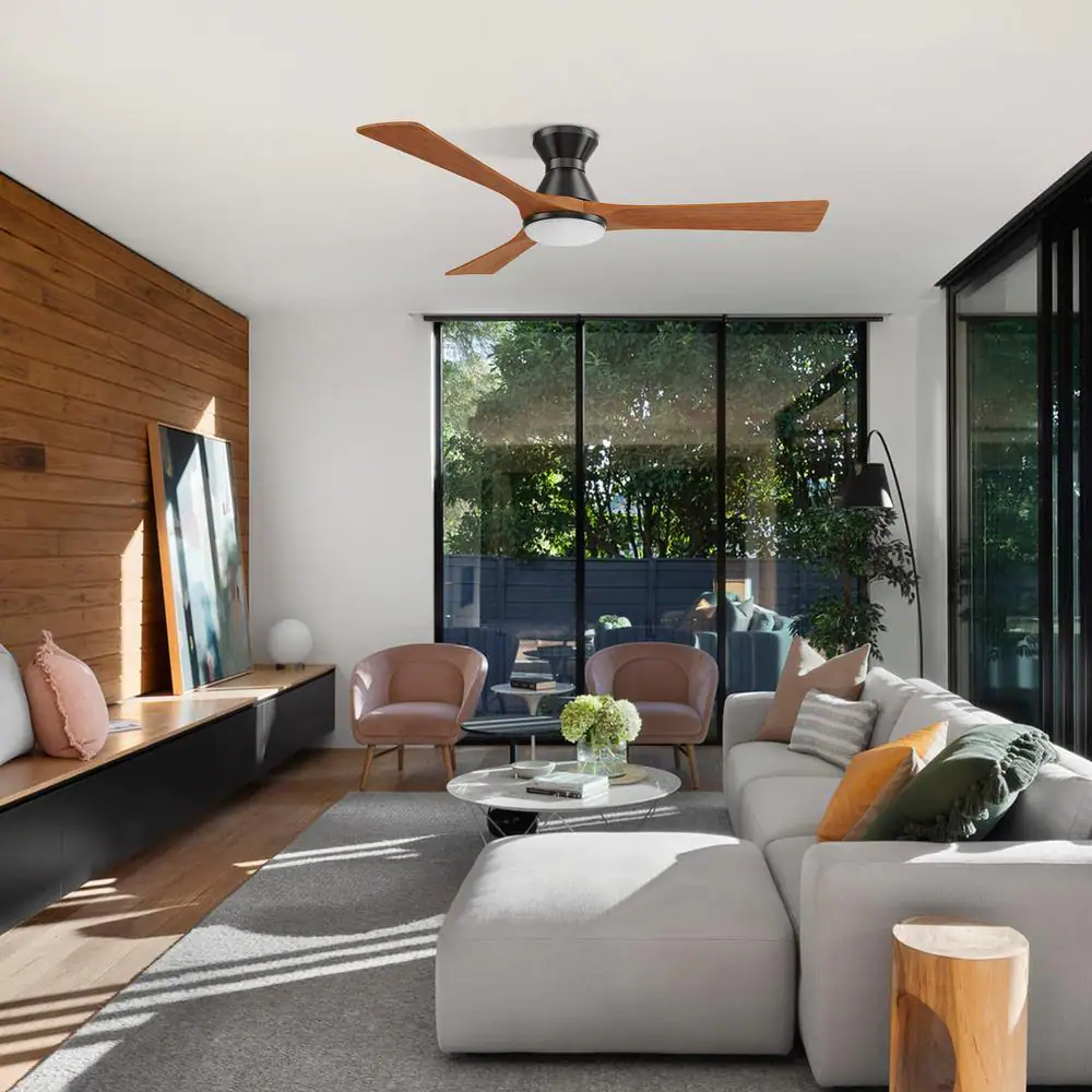 CARRO Antrim 52 in. Integrated LED Indoor/Outdoor Black Smart Ceiling Fan with Light and Remote, Works with Alexa/Google Home