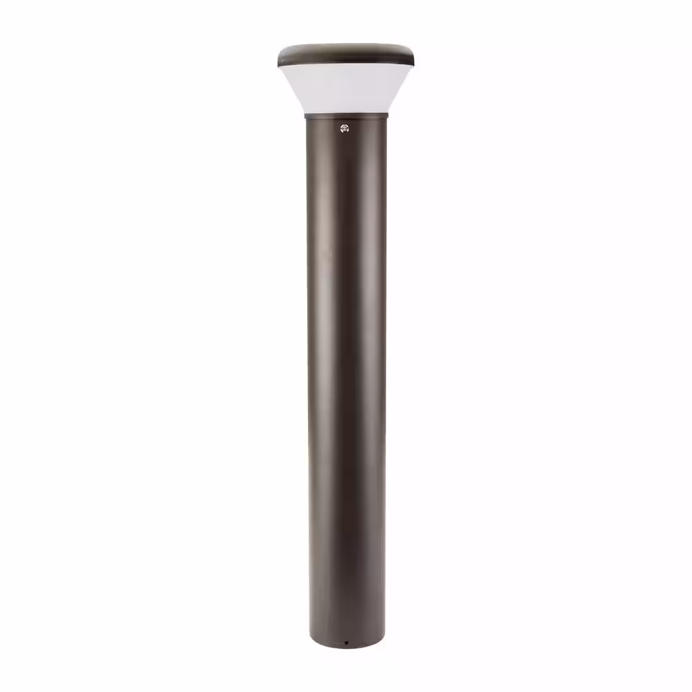 Viribright 100-Watt Equivalent Hardwired Bark Bronze LED Bollard Light with dimming capability, 3000 Lumen, 5000K