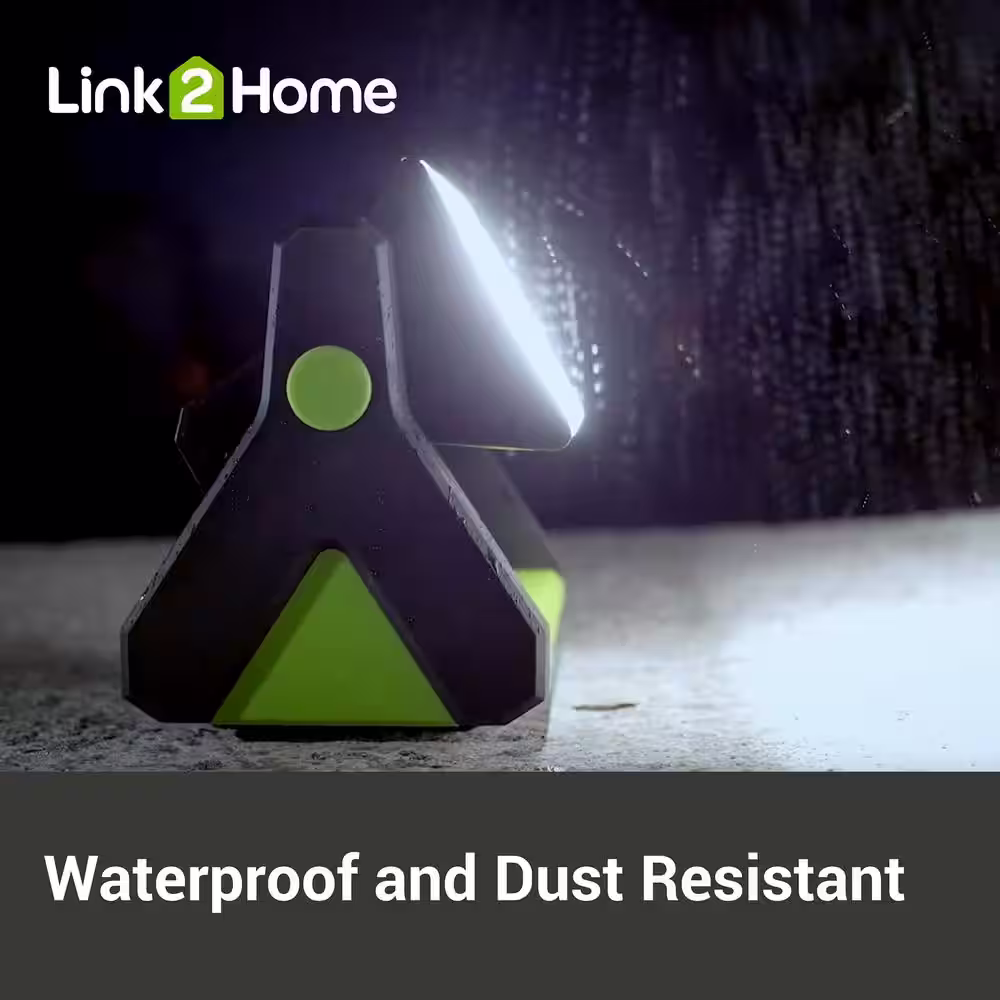 Link2Home 4800-Lumen 2X 30W LED Work Lights, with Tripod and 2 Clamps, 360 Rotation Stan with Hooking System, Weatherproof, Black