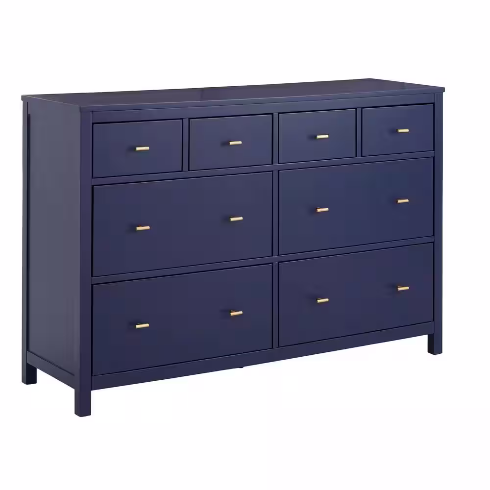 HomeSullivan 8-Drawer Blue Dresser 57.99 in. W x 17.71 in. D x 38.03 in. H