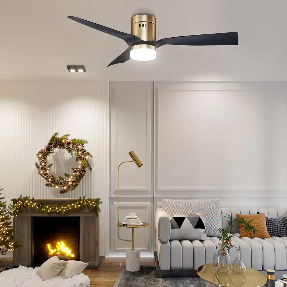 CARRO Striver 52 in. Indoor Gold Smart Ceiling Fan with Dimmable LED Light and Remote, Works with Alexa and Google Home