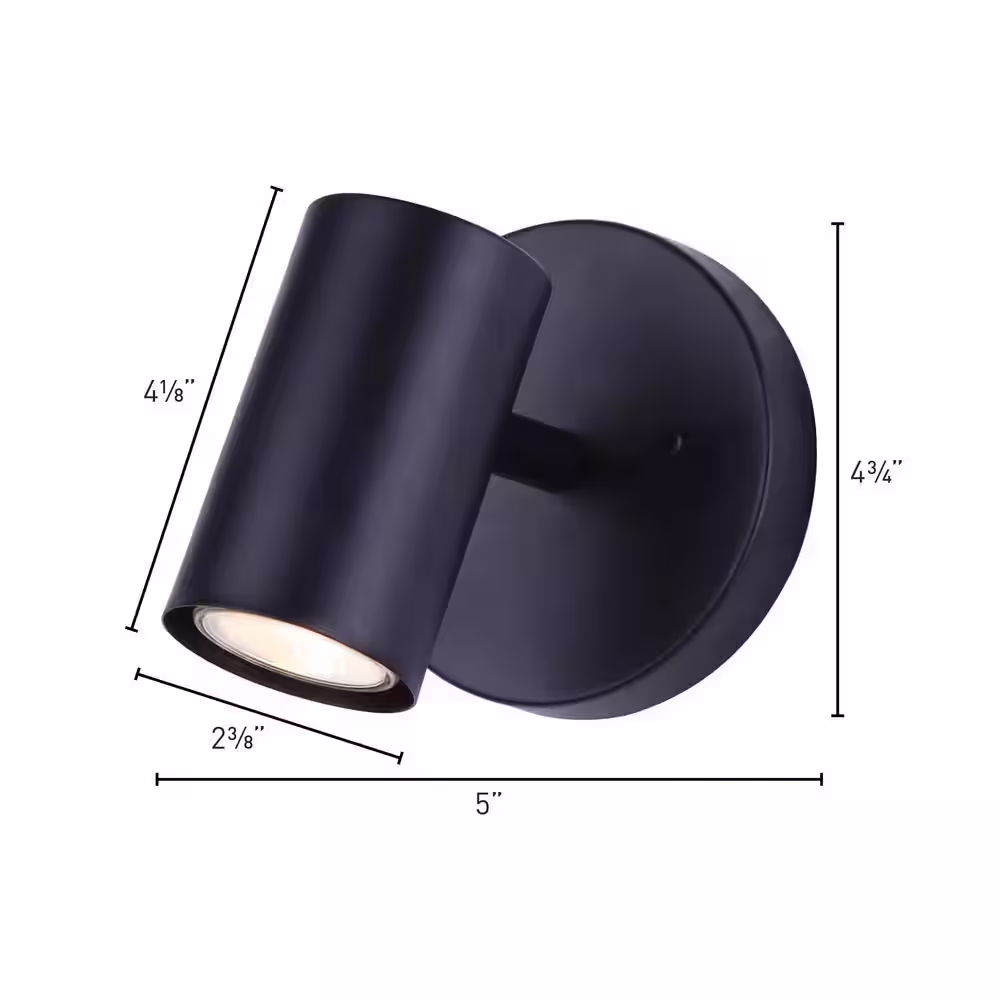 CANARM Marena 5 in. 1-Light Matte Black Halogen Track Lighting Kit