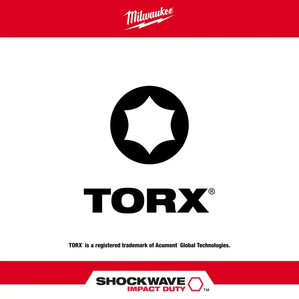 Milwaukee SHOCKWAVE Impact Duty 1 in. T15 - T40 Torx Alloy Steel Insert Bit Set (7-Piece)