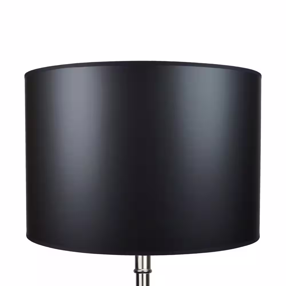FenchelShades.com 18 in. Width x 12 in. Height Black Paper with Gold Foil Interior/Brass Hardware Drum Lamp Shade