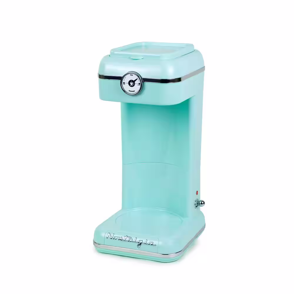 Nostalgia CLIT3PLSAQ 12 Cup Classic Retro 3 qt. Iced Brew Tea and Drip Coffee Maker with Plastic Pitcher, Aqua