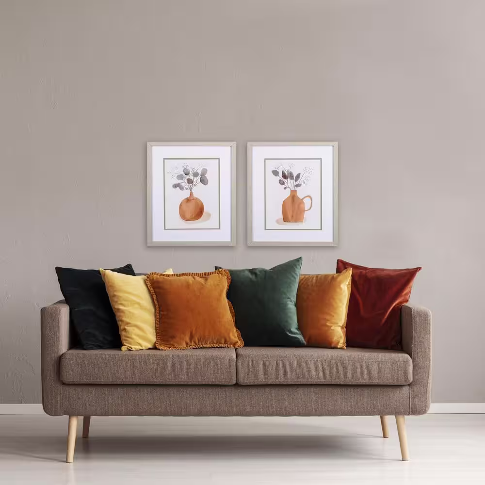 HomeRoots Victoria Plants in a Jug by Unknown Wooden Wall Art (Set of 2)