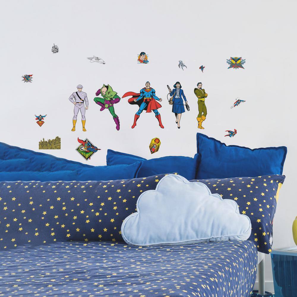 RoomMates Classic Superman Characters Multi-Colored Wood Wall Decal