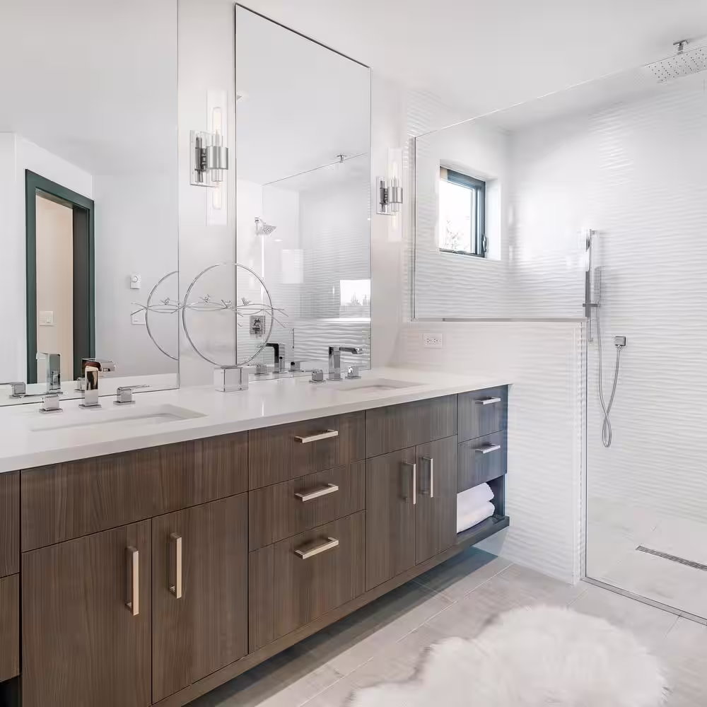 Designers Fountain Anton 17.5 in. 2-light Chrome Transitional indoor wall sconce with Clear Glass Shades