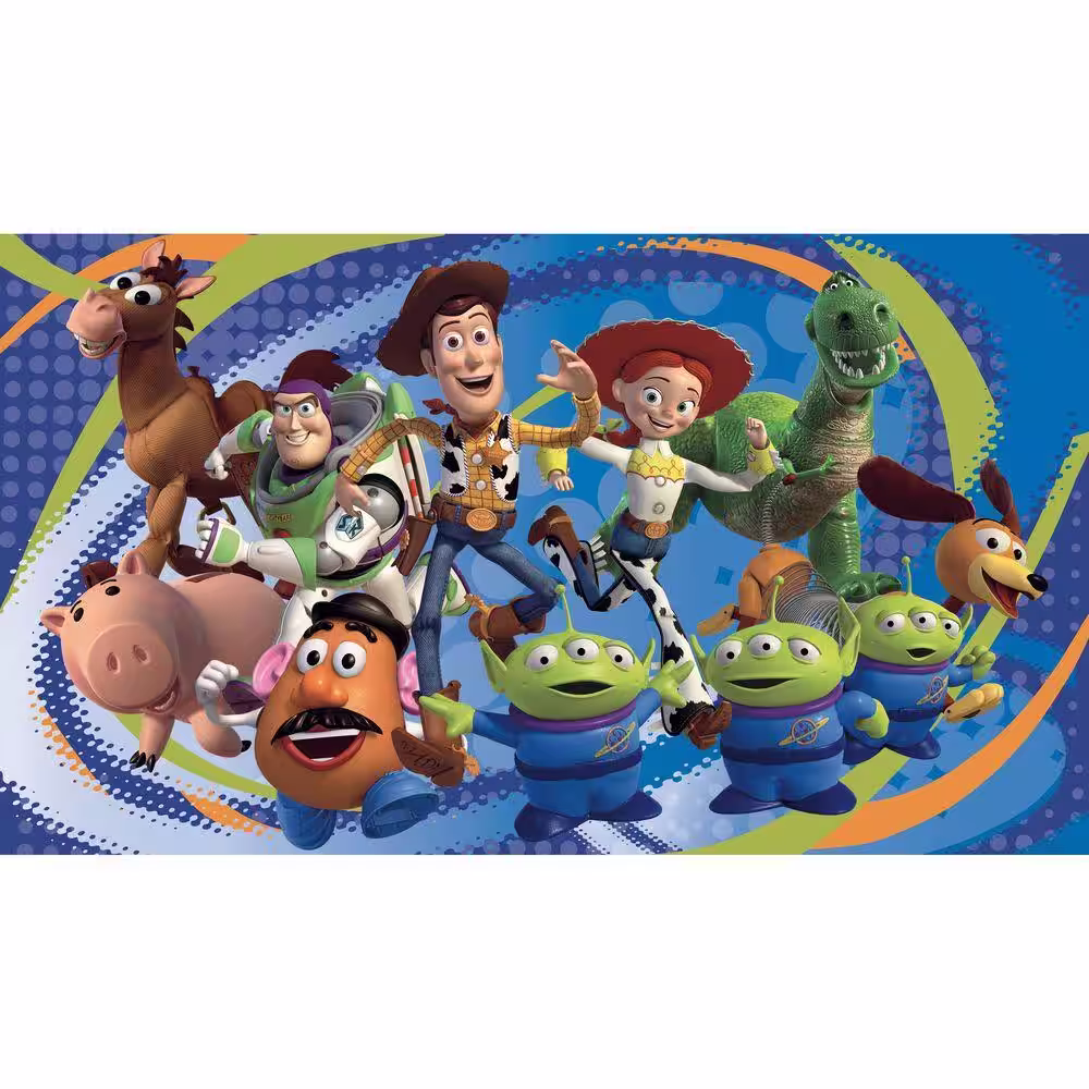 RoomMates Toy Story 3 Chair Rail Prepasted Mural 6 ft. x 10.5 ft. Ultra-strippable Wall Applique US/MEXICO/