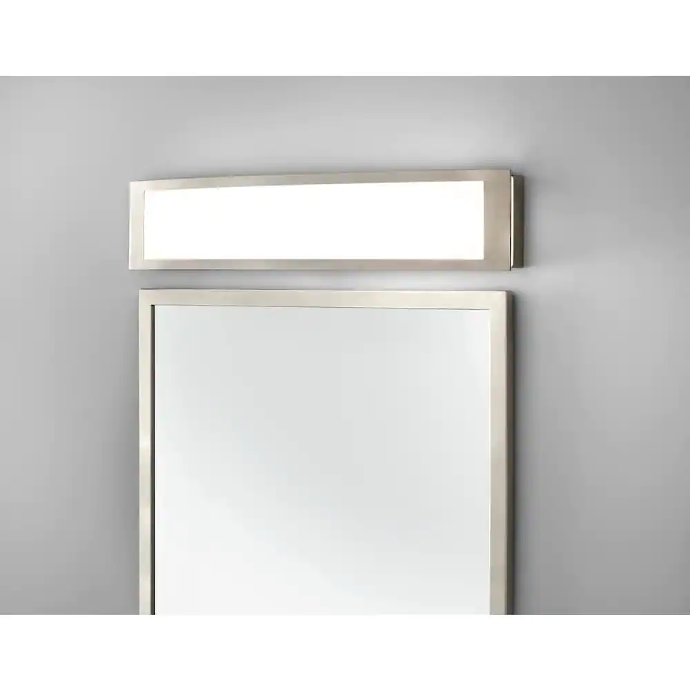 Hampton Bay Woodbury 24.6 in. 1-Light Brushed Nickel Integrated LED Bathroom Vanity Light Bar with Frosted Acrylic Shade